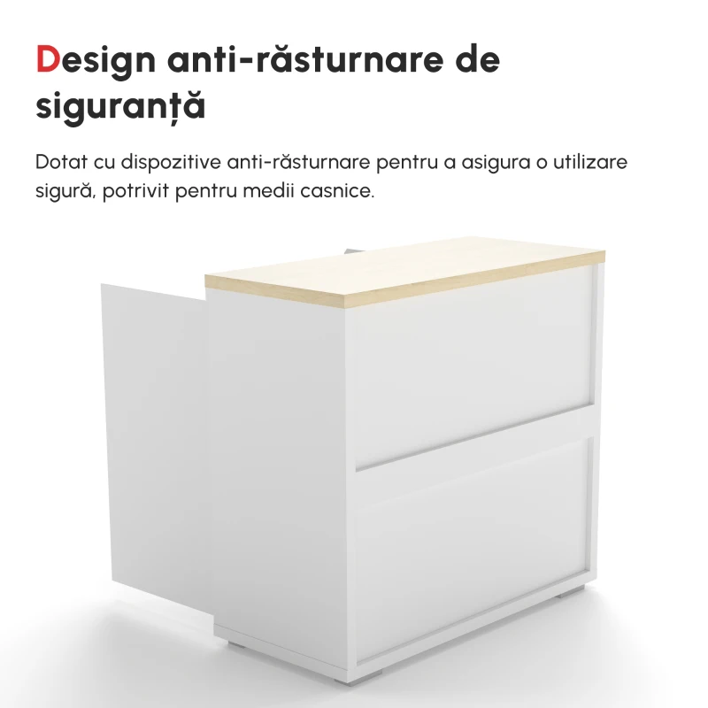 Homcom Bufet Alb – Dulap Usi Duble & Raft Reglabil pentru Depozitare