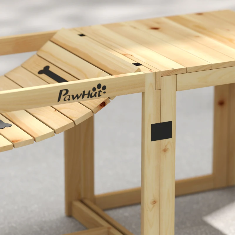 PawHut Agility-Set für Hunde, Hundetrainings-Konstruktion mit Brücke, Treppe, Plattform, Tannenholz, für große Hunde bis 40 kg(m-9)