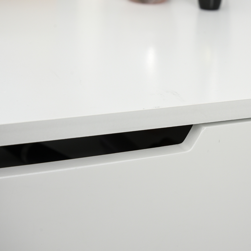 HOMCOM Pine Wood Dressing Table w/ Stool White/Oak