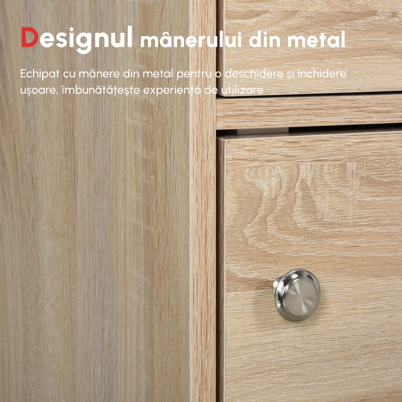 Homcom Dulap Multifunctional Alb – 3 Rafturi & Usi pentru Casa sau Birou