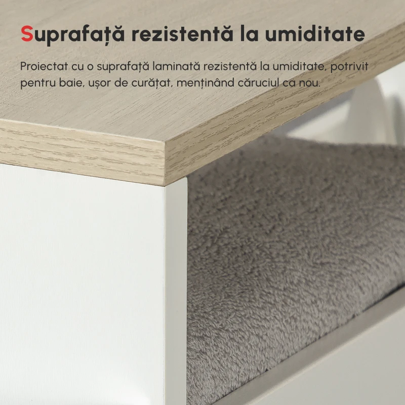 Kleankin Raft Depozitare Baie – 3 Nivele inguste cu Roti