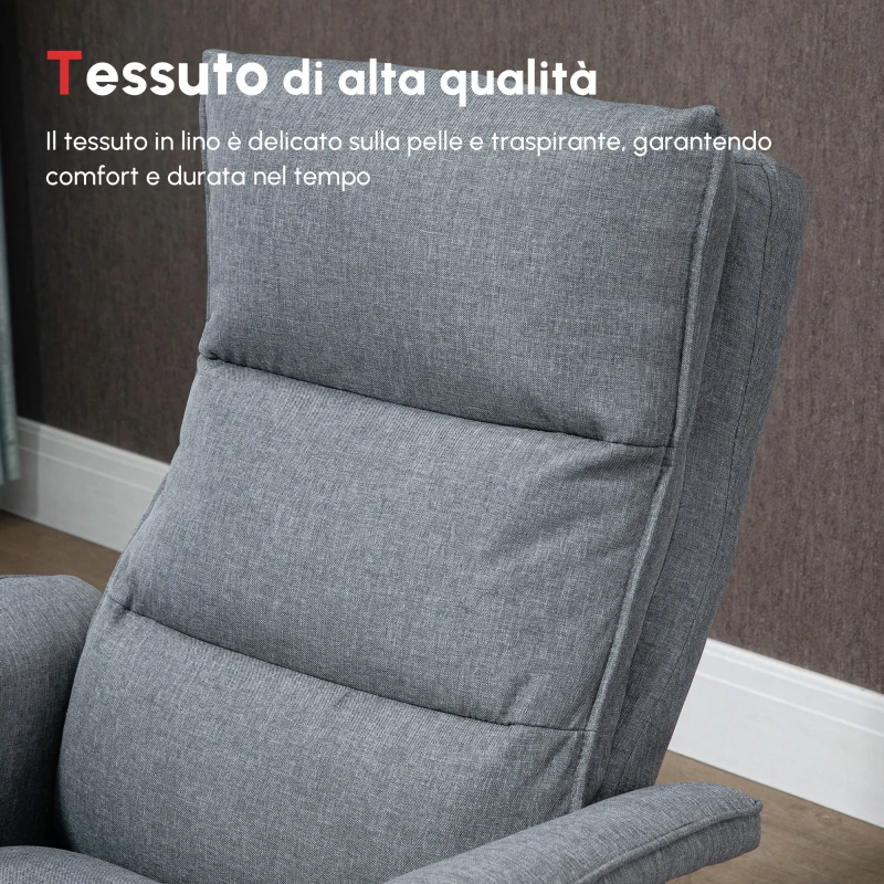 HOMCOM Poltrona Relax Massaggiante con Pouf e Telecomando, 8 Punti Massaggio e 5 Programmi, Grigio