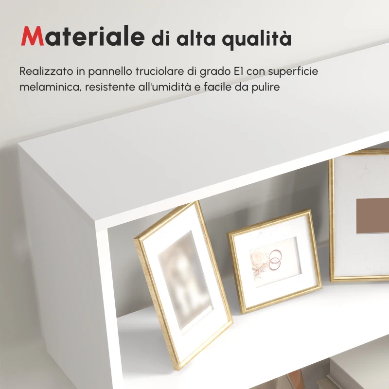 HOMCOM Scaffale Alto con 6 Ripiani, Libreria Scaffalatura in Legno Design Moderno, Bianco 80 × 23 × 192cm