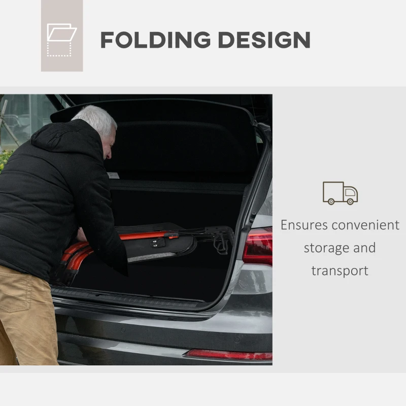 HOMCOM 3-Wheel Foldable Walker with Double Brake, Adjustable Height Aluminum Lightweight and Sturdy 68 x 68 x 99 cm Red