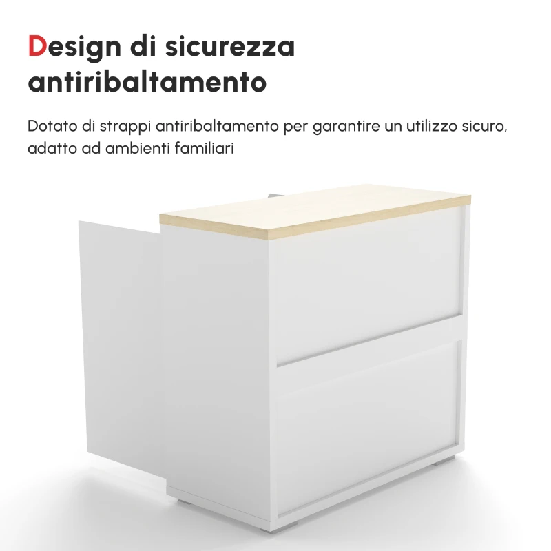 HOMCOM Mobile Multiuso con Armadietto a 2 Livelli in Truciolato e Ripiano regolabile, 80x37x75cm