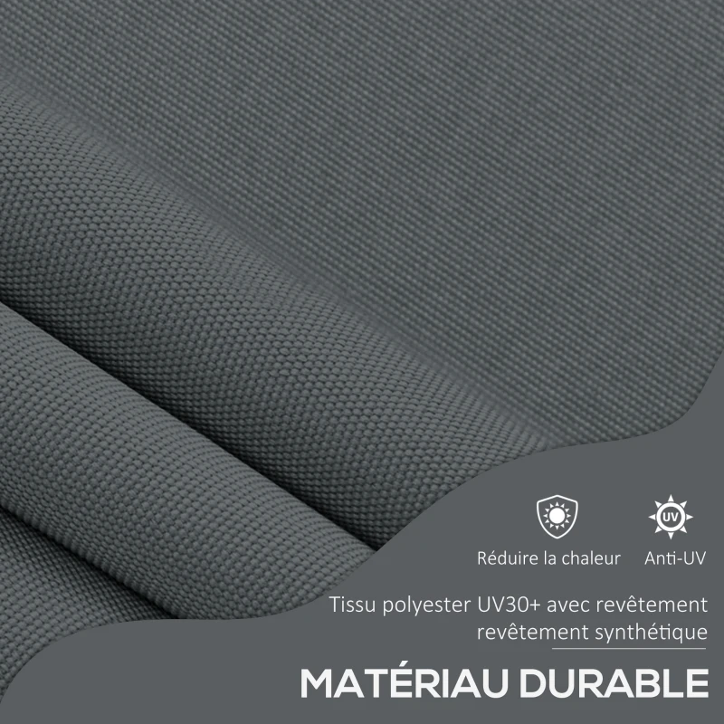 Outsunny Store banne autoportant manuel rétractable 2,5 x 1,2 x 2,1-3 m inclinaison réglable métal alu polyester gris foncé