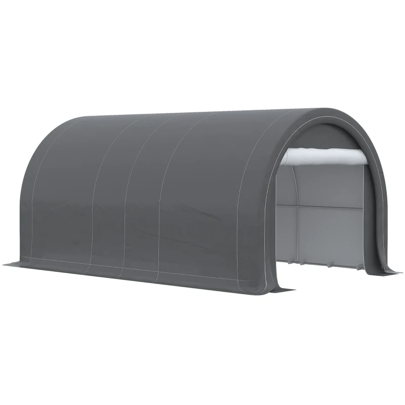 Outsunny Tente de garage résistant à l'eau protection UV UPF 30 + parois latéraux amovibles 5 x 3 m gris(m-8)