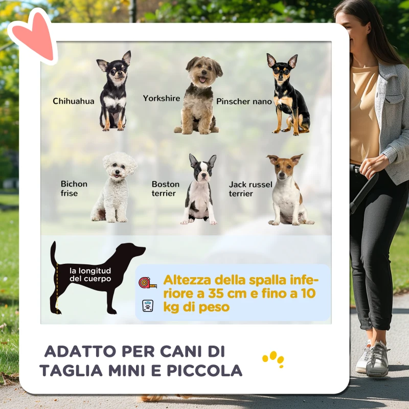 PawHut Passeggino per Cani Piccoli Pieghevole con Ruote Girevoli e Freno, 75x45x97 cm, Nero