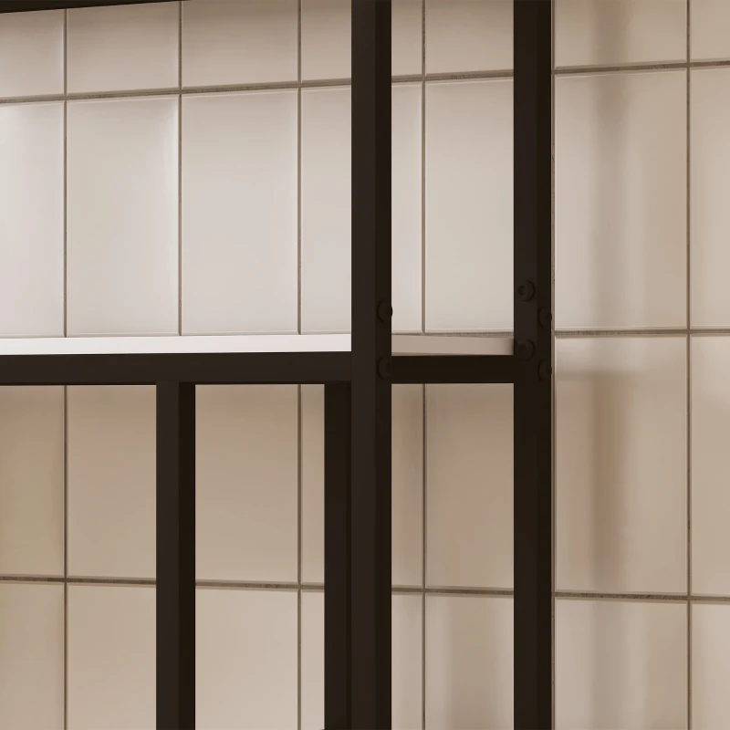 HOMCOM Móvel sobre Sanita Armário para Casa de Banho com 3 Portas 2 Prateleiras Ajustáveis e Compartimento Aberto 79,5x23x178 cm Multicor