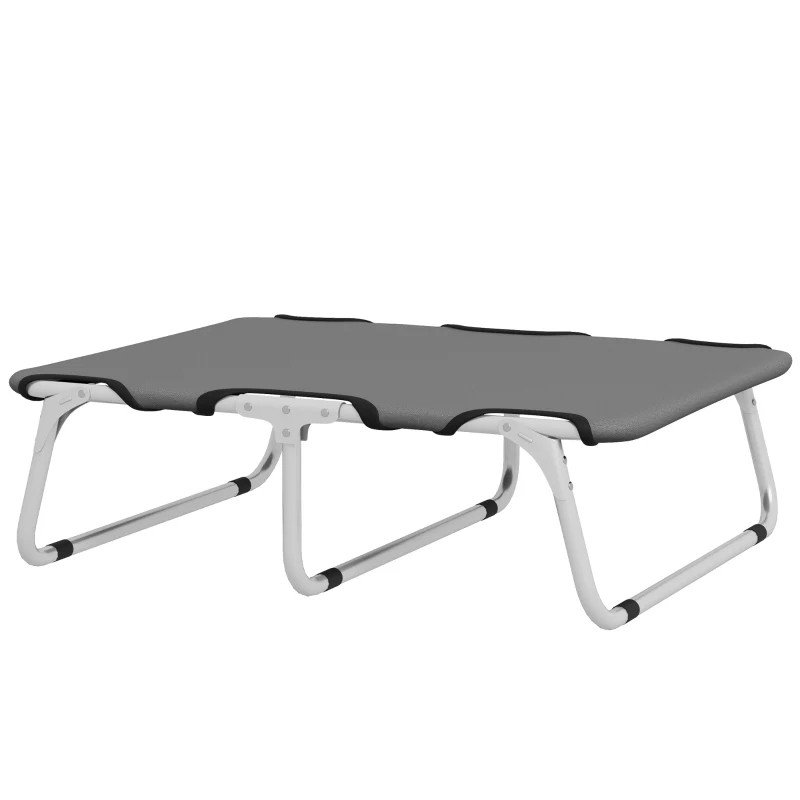 PawHut Brandina per Cani Piccoli Pieghevole per Interno ed Esterno, Metallo e Tessuto Oxford, 71x58x20 cm, Grigio