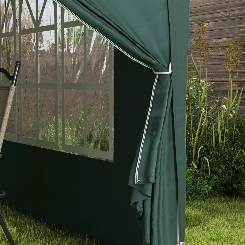 Outsunny Gazebo 3x3 m da Giardino Impermeabile in Acciaio con Copertura in tessuto Oxford, Verde