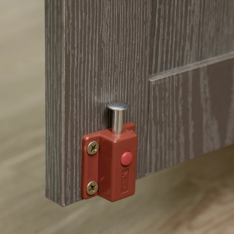 PawHut Jaula para Perros Grandes 2 en 1 Mesa Auxiliar con Puertas con Pestillo Ventanas y Patas Ajustables 114x60x82 cm Gris