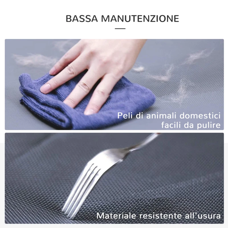 PawHut Lettino per Cani Pieghevole in Acciaio e Tessuto Oxford per Interni ed Esterni, 59x46x15 cm, Grigia