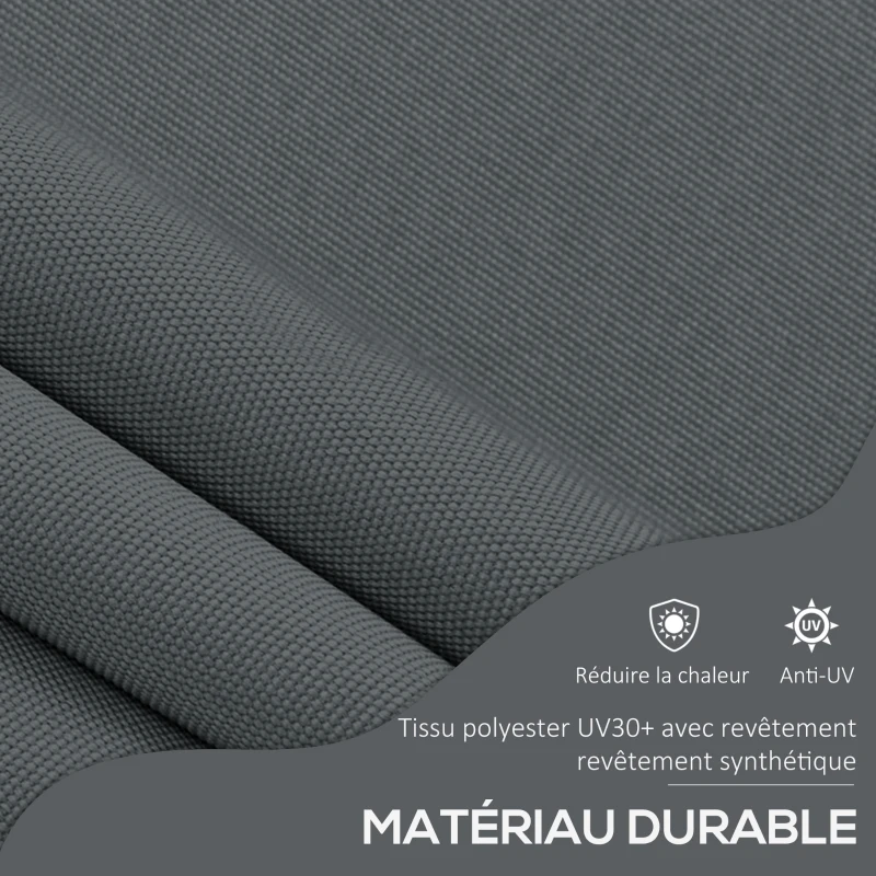 Outsunny Store banne autoportant manuel rétractable 1,5L x 1,2l x 2,1-3H m inclinaison réglable métal alu polyester gris foncé