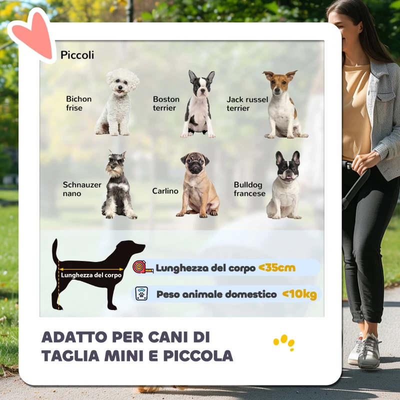 PawHut Passeggino per Cani Piccoli Pieghevole con Copertura Antipioggia, Ruote Girevoli e con Freni, Blu
