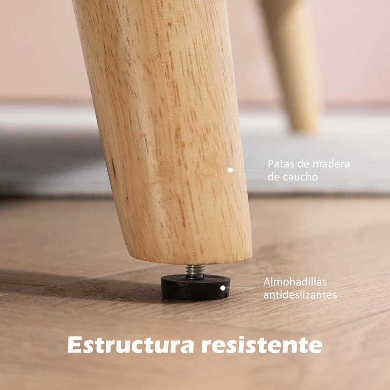 HOMCOM Sofá de 2 Plazas Moderno con Reposabrazos y Patas de Madera Carga 240 kg para Dormitorio Oficina 114x71x82 cm Beige(m-7)