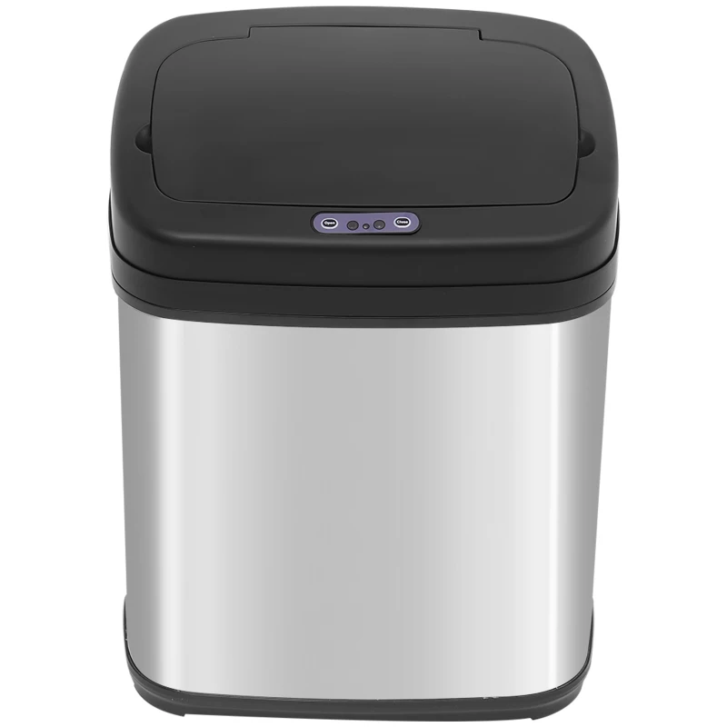 HOMCOM Papelera de Cocina 20L con Sensor Infrarrojo Apertura Automática y Cubo Interior Extraíble 33x25x42,5 cm Plata y Negro