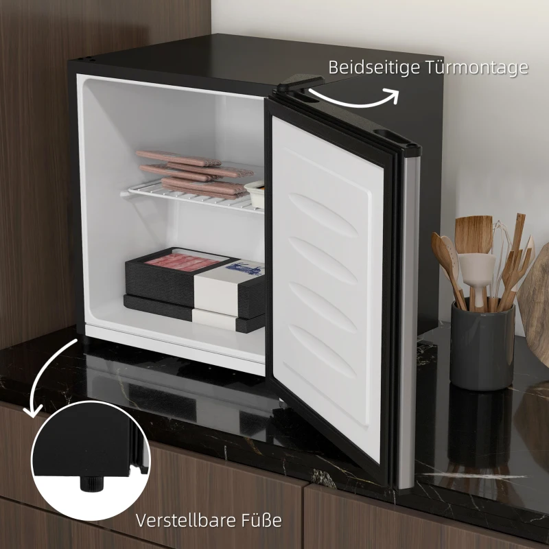 HOMCOM Mini-Gefrierschrank, 35 L Minikühlschrank, -14 bis -24℃, 5-stufige Temperaturregelung, 47 x 44,2 x 48,8 cm, Silber(m-6)