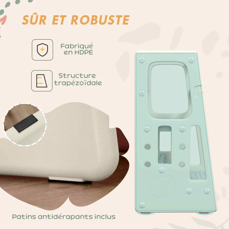 HOMCOM Tour d'apprentissage Tour d'observation pour Enfants de 18 Mois à 5 Ans Hauteur réglable sur 3 Niveaux en HDPE