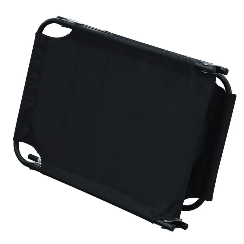 Outsunny Sonnenliege klappbar Gartenliege mit Kopfkissen Liegestuhl mit 4-Fach verstellbare Rückenlehne Campingliege mit Lesefenster Gartenstuhl bis 120kg belastbar für Garten, Balkon Schwarz