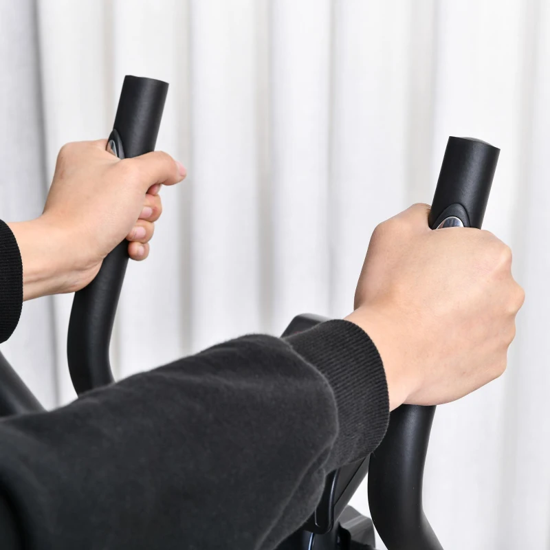 HOMCOM Bicicleta Elíptica con Resistencia Magnética Ajustable de 8 Niveles Bicicleta de Fitness con Sillín Regulable Pantalla LCD Pulsómetro y Soporte para Móvil para Casa Gimnasia 103x62x151 cm Negro