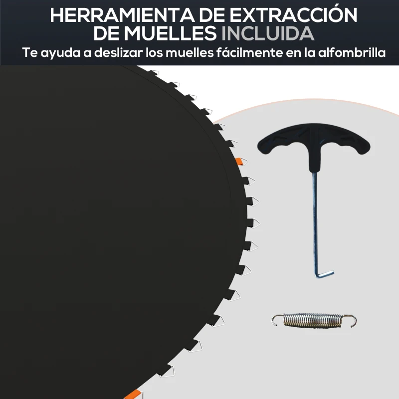 SPORTNOW Tapete de Repuesto para Trampolín Ø323 cm Colchoneta para Trampolín de 12 Pies con 72 Enganches Negro