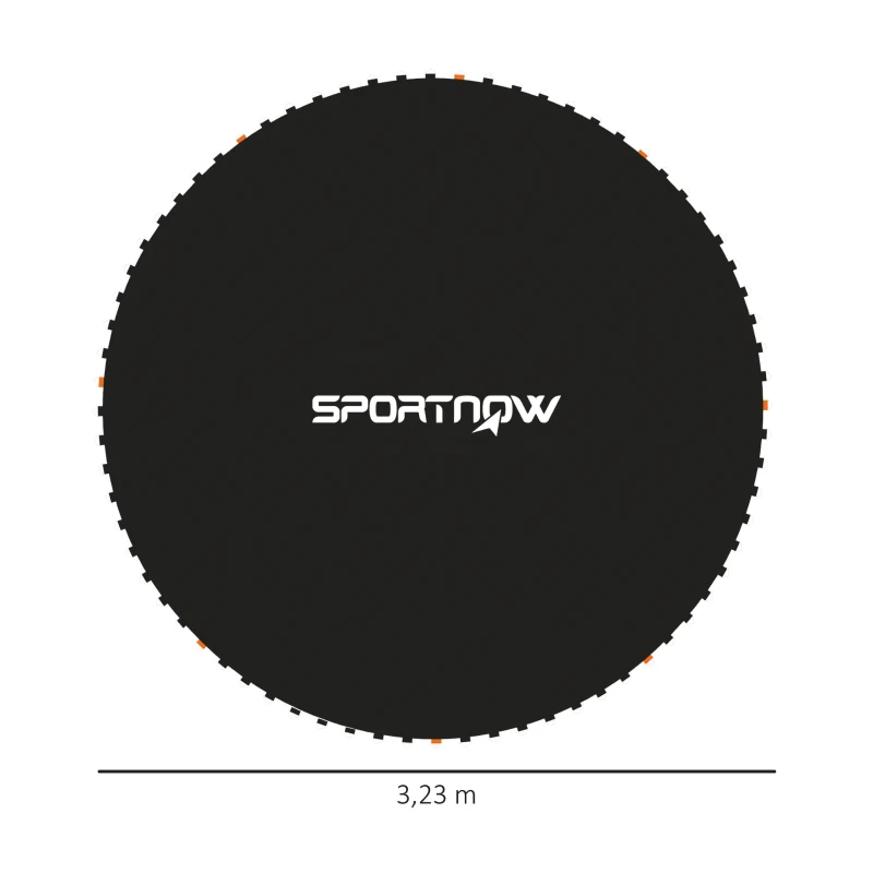 SPORTNOW Tapete de Repuesto para Trampolín Ø323 cm Colchoneta para Trampolín de 12 Pies con 72 Enganches Negro