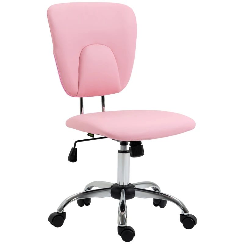 Vinsetto Silla de Oficina Giratoria con Altura Ajustable y Función Basculante para Escritorio Estudio 50x54x87,5-96,5 cm Rosa