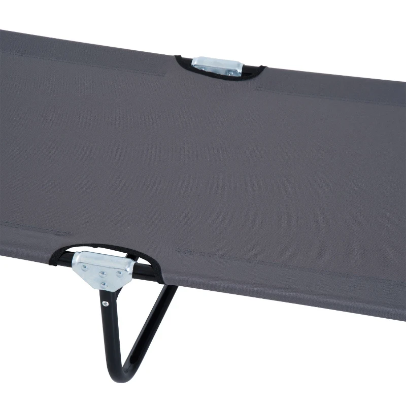 Outsunny Sonnenliege klappbar Gartenliege mit Kopfkissen Liegestuhl mit 4-Fach verstellbare Rückenlehne Campingliege mit Lesefenster Gartenstuhl bis 120kg belastbar für Garten, Balkon Grau