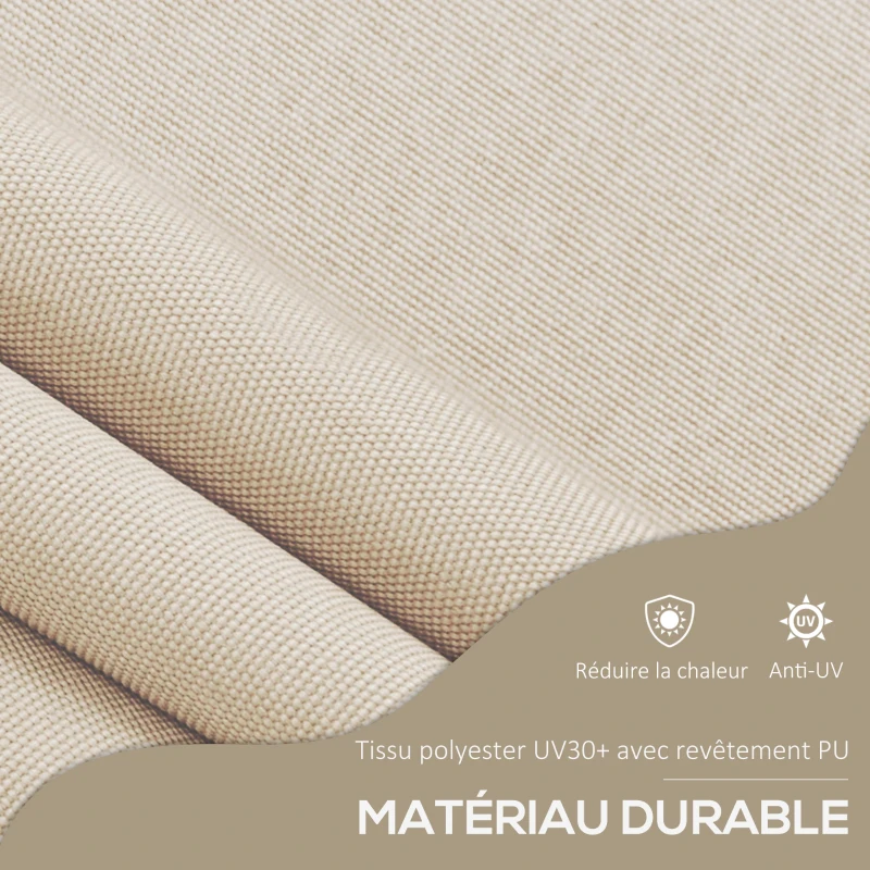 Outsunny Store banne autoportant manuel rétractable 1,5L x 1,2l x 2,1-3H m inclinaison réglable métal alu polyester sable