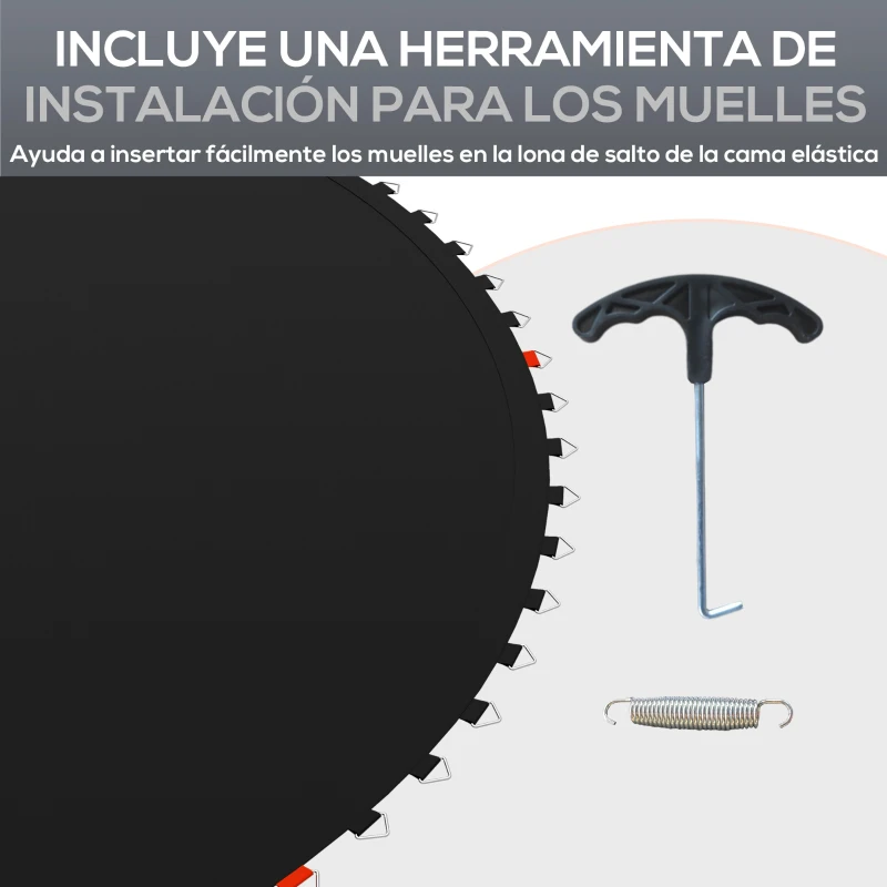 SPORTNOW Tapete de Repuesto para Trampolín Ø262 cm Colchoneta para Trampolín de 10 Pies Anti-UV y 8 Filas de Costuras Negro