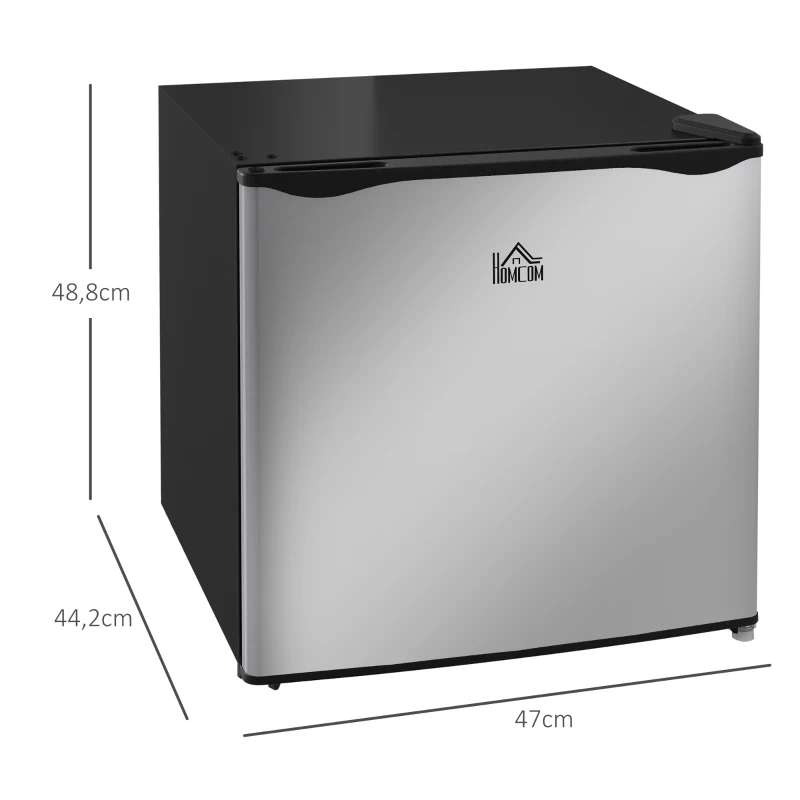HOMCOM Mini-Gefrierschrank, 35 L Minikühlschrank, -14 bis -24℃, 5-stufige Temperaturregelung, 47 x 44,2 x 48,8 cm, Silber(m-3)