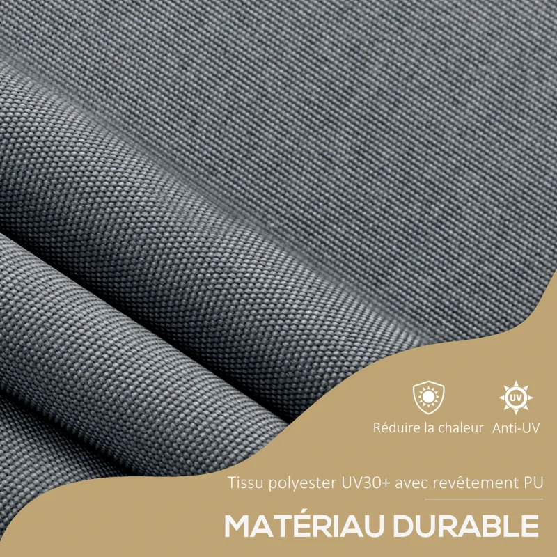 Outsunny Store banne autoportant manuel rétractable 3,5L x 1,2l x 2,1-3H m inclinaison réglable métal alu polyester gris foncé