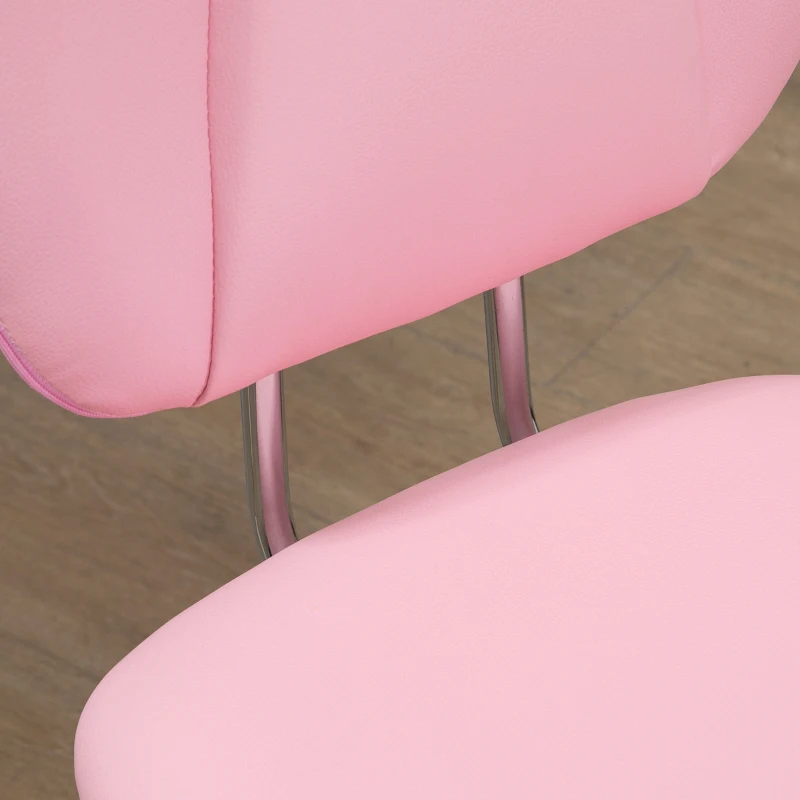 Vinsetto Silla de Oficina Giratoria con Altura Ajustable y Función Basculante para Escritorio Estudio 50x54x87,5-96,5 cm Rosa