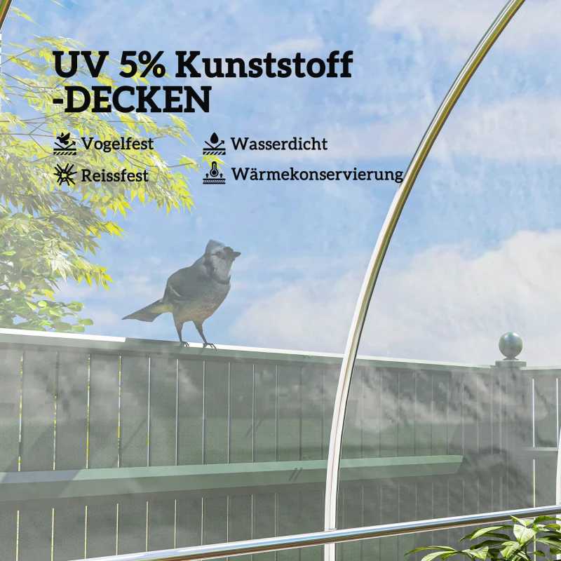 Outsunny Gewächshausabdeckung aus Kunststoff, Plane zum Abdecken von Pflanzen, UV-beständig, Wasserfest, 8 x 10 m