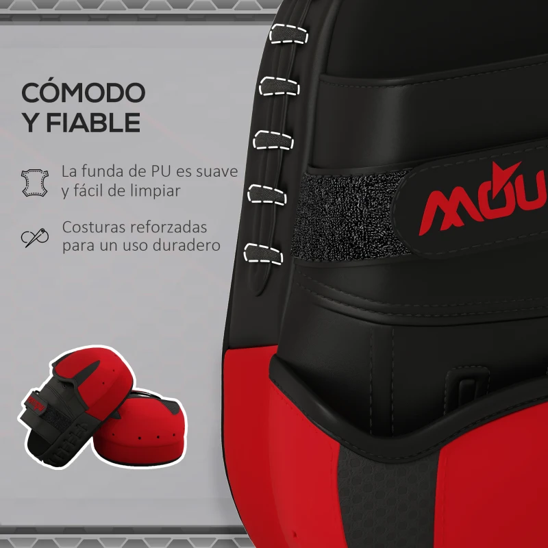 SPORTNOW Manopla de Boxeo Paos Muay Thai MMA Curvadas para Entrenamiento Karate Taekwondo Kickboxing Training Rojo