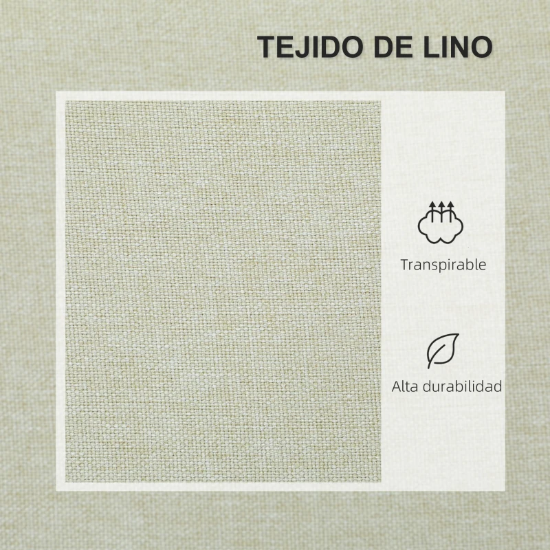 HOMCOM Sofá de 2 Plazas Moderno y Compacto Tapizado en lino con Muelles y Cojines para Espacios Pequeños 135x72x84 cm Beige