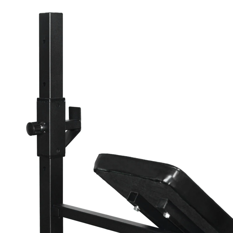 HOMCOM Banco de Pesas Banco de Musculación Multifuncional con Altura Ajustable de 3 Niveles para Entrenamiento Fitness de Cuerpo Completo 175x98x130 cm Negro