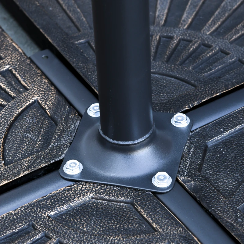 Outsunny Ombrellone da Esterni 3x2.5 m Decentrato Rosso Scuro, in Poliestere Anti-UV e Acciaio con Manovella