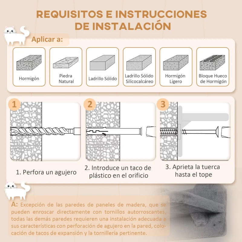 PawHut Juego de Escalada para Gatos de Pared Estantes para Gatos 4 Piezas Hamaca Nido Plataformas para Saltar Gris Oscuro