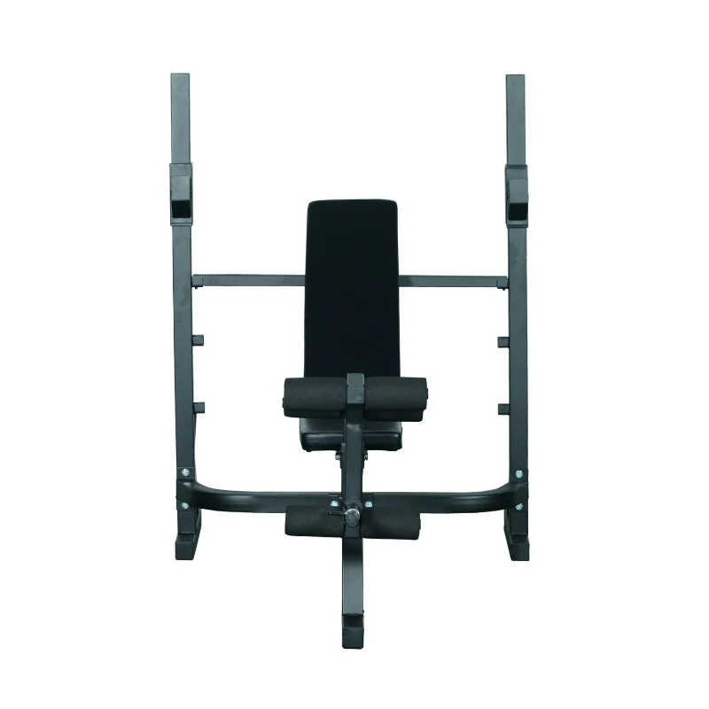 HOMCOM Banco de Pesas Banco de Musculación Multifuncional con Altura Ajustable de 3 Niveles para Entrenamiento Fitness de Cuerpo Completo 175x98x130 cm Negro