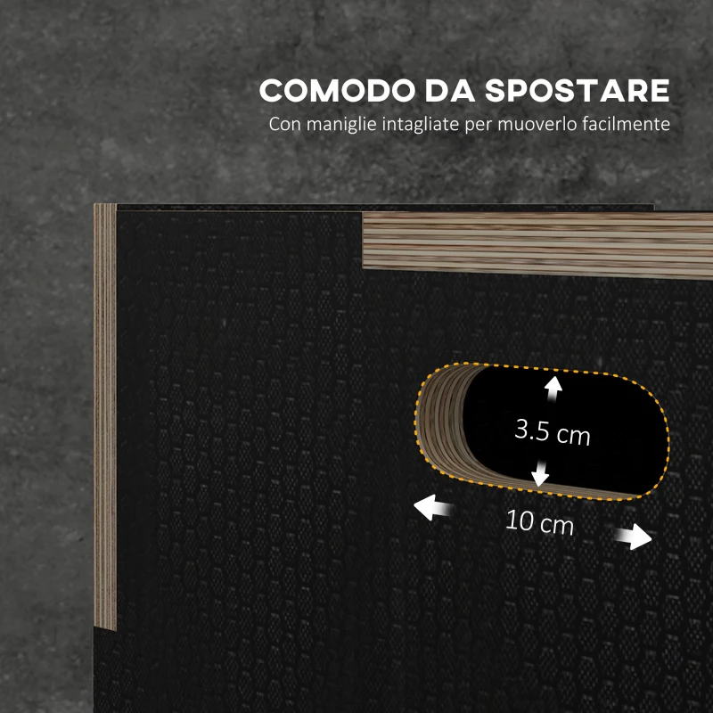 SPORTNOW Box Jump Pliometrico a 3 Altezze in Legno Antiscivolo, 76-61-51cm, Nero