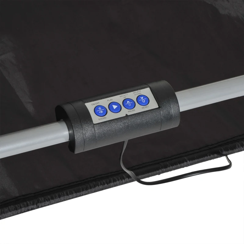 HOMCOM Canestri Basket con Tabellone LED, 4 Palloni e 8 Modalità di Gioco, 205x110x205 cm, Bianco e Nero