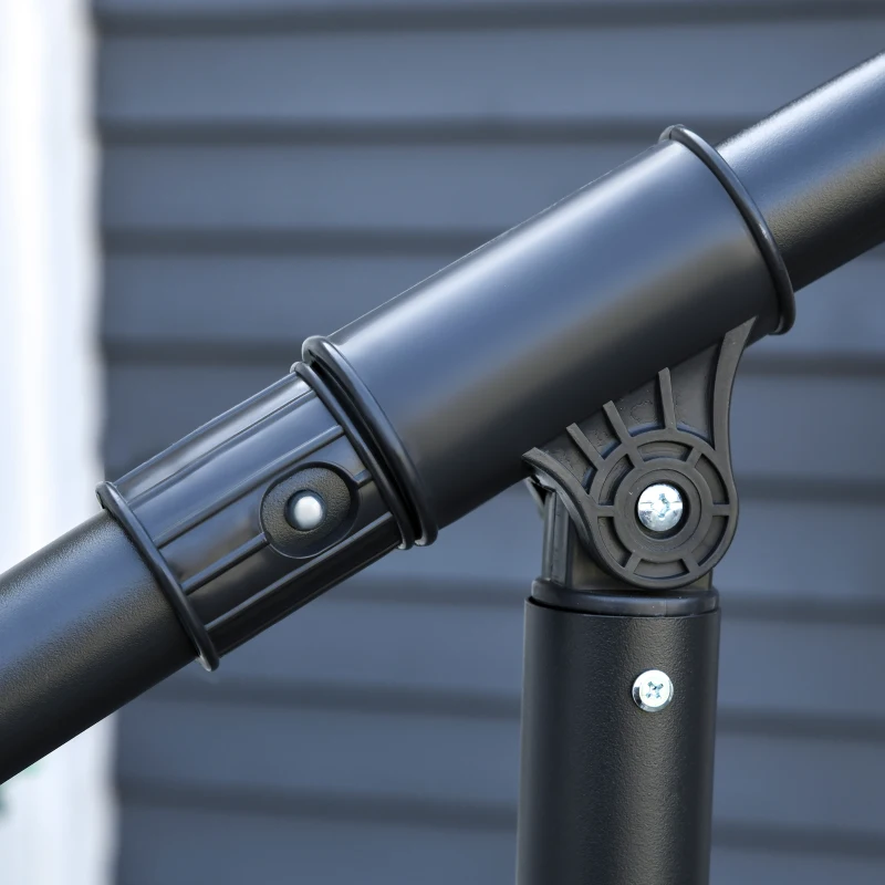 Outsunny Ombrellone da Esterni 3x2.5 m Decentrato Rosso Scuro, in Poliestere Anti-UV e Acciaio con Manovella