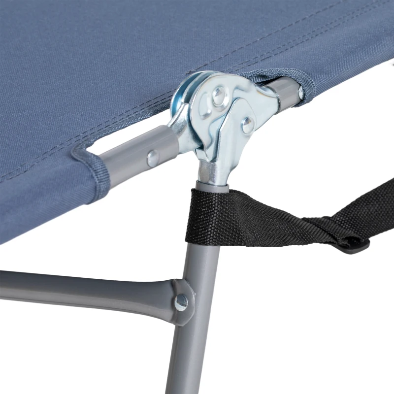 Outsunny Tuinligstoel, Ligstoel met Gepolsterde Gezichtsopening, Massage-Ligstoel voor Buiten, Zijvak, Stof, Metaal, Grijs