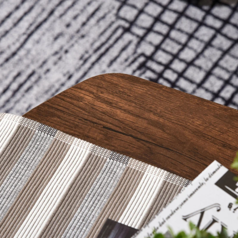 HOMCOM Mesa de Centro Mesa de Café con 2 Estantes para Salón Sala de Estar Dormitorio Estilo Vintage Madera 100x60x46 cm Marrón Rústico