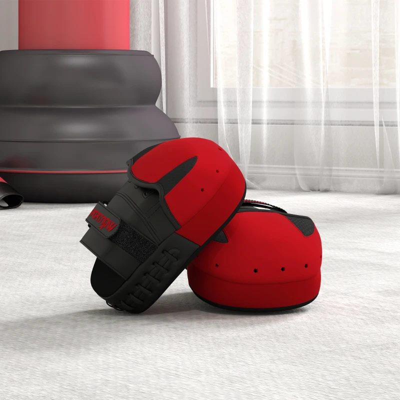 SPORTNOW Manopla de Boxeo Paos Muay Thai MMA Curvadas para Entrenamiento Karate Taekwondo Kickboxing Training Rojo