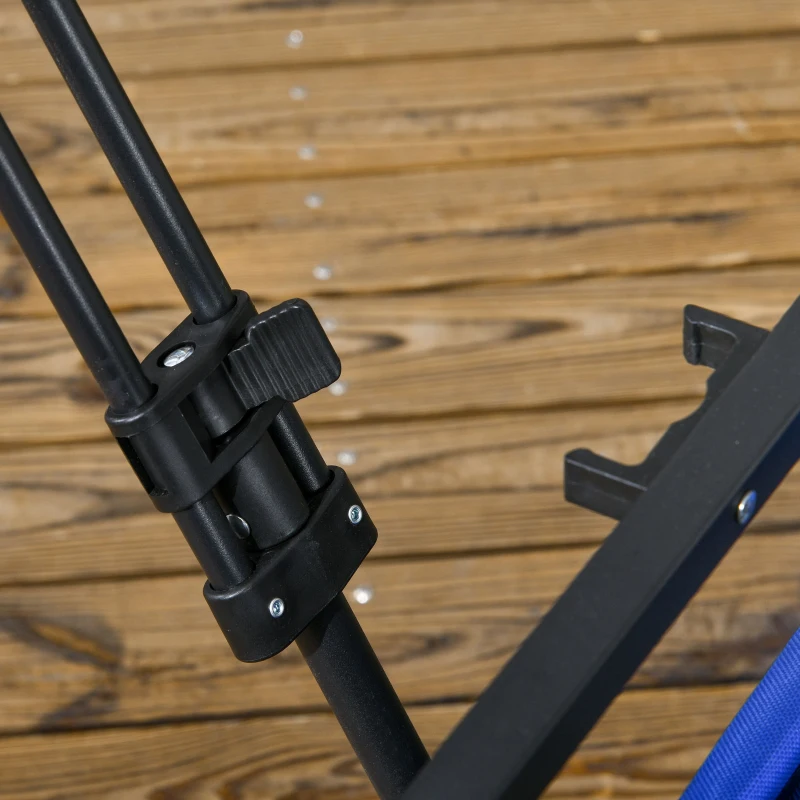 Outsunny Carro de Jardín Plegable con Longitud y Ángulo del Mango Ajustables y Bolsa de Transporte Carga 100 kg Azul Oscuro