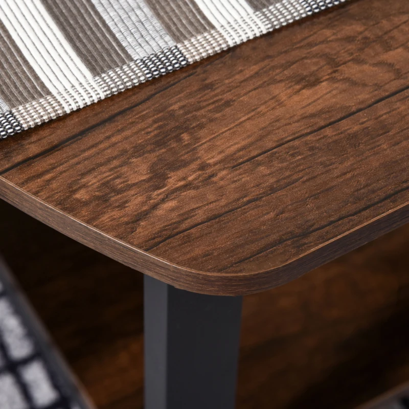 HOMCOM Mesa de Centro Mesa de Café con 2 Estantes para Salón Sala de Estar Dormitorio Estilo Vintage Madera 100x60x46 cm Marrón Rústico
