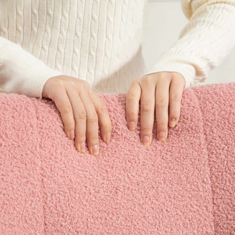 HOMCOM Schaukelstuhl, kuscheliger Bezug, dicke Polsterung, Rosa